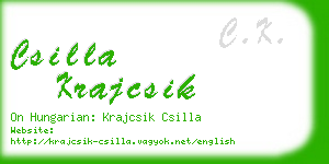 csilla krajcsik business card